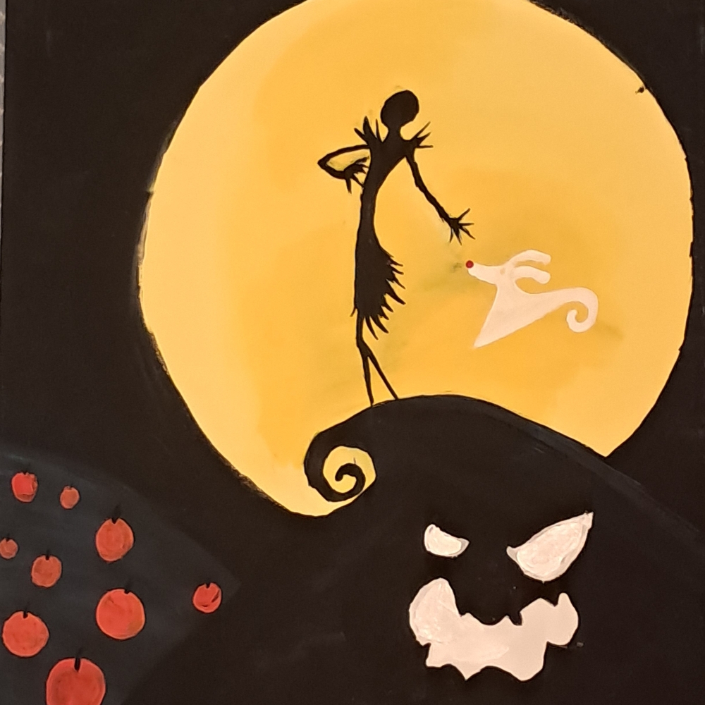 Nighmare Before Christmas Art Print Handpainted